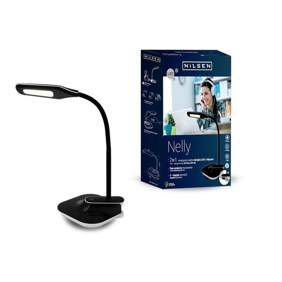 Lampka biurkowa z klipsem Nelly czarna Nilsen PX035