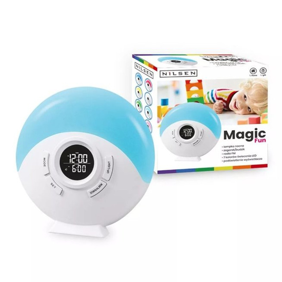 Lampka nocna z radiobudzikiem Magic Fun Nilsen