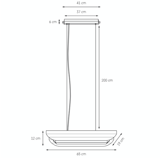 Lampa wisząca liniowa APOLIN 65 cm, kobaltowo-białaKASPA