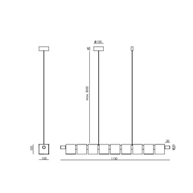 Lampa wisząca CUBIC L C1344/L/NEG Aromas 