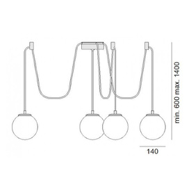 Oprawa wisząca Polpo 4 Zaho Lighting
