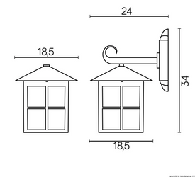 Kinkiet zewnętrzny WENECJA K 3012/1/KW SU-MA