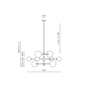 Lampa wisząca ATOM C1214/8/ORO/TRAN Aromas 