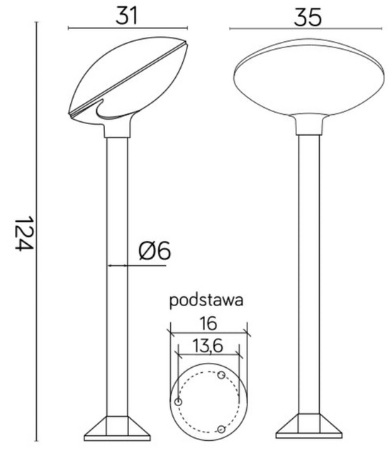 Lampa stojąca zewnętrzna TAO 2 SU-MA