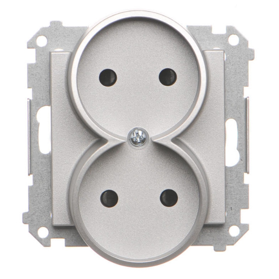 Gniazdo wtyczkowe podwójne bez uziemienia Simon 55 TG2MCZ.01/143