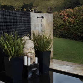 Kinkiet zewnętrzny z tyczką FLOW czarny 71546