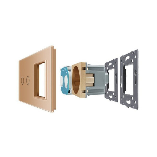 WL-702G-62 ZESTAW LIVOLO dwuprzyciskowy włącznik dotykowy z gniazdem