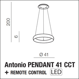 Lampa wisząca z pilotem Antonio 41 Azzardo AZ5061