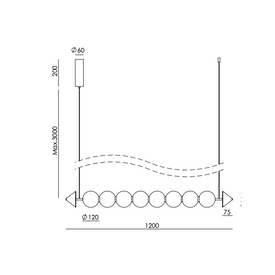 Lampa wisząca SOKO starzone złoto C1335/8 Aromas