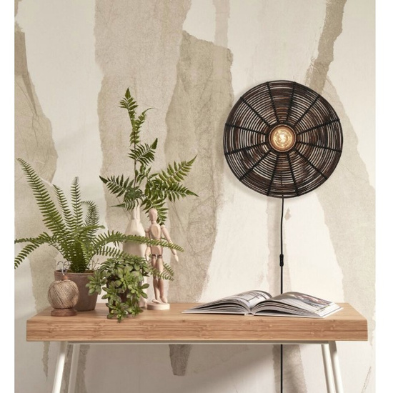 Naturalny kinkiet TANAMI L 55X14 Good&Mojo czarny