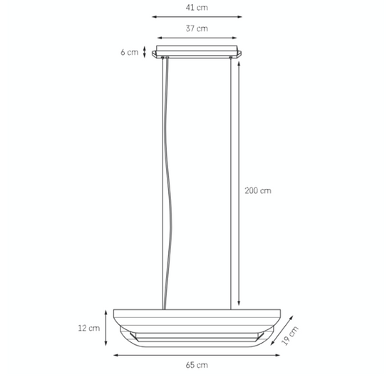 Lampa wisząca liniowa APOLIN 65 cm, biała KASPA