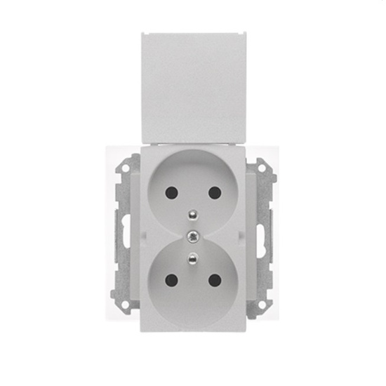 Gniazdo podwójne z klapką IP44 Simon 55 
