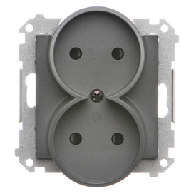 Gniazdo wtyczkowe podwójne bez uziemienia Simon 55 TG2MCZ.01/116