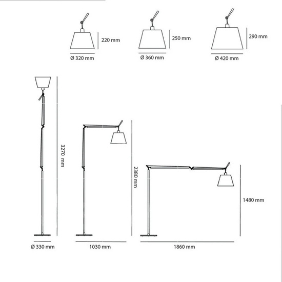 Tolomeo Mega Lampa Stojąca Pergamin Ø 42 cm Artemide