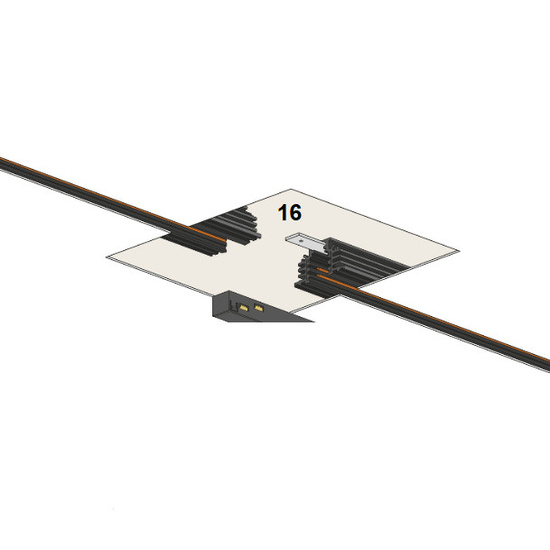 MULTITRACK ŁĄCZNIK PROSTY mechaniczny wpuszczany