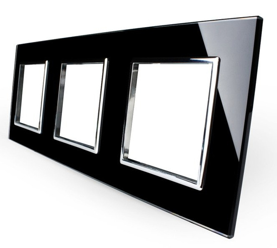 GPF-3-62 Potrójna czarna ramka szklana LIVOLO