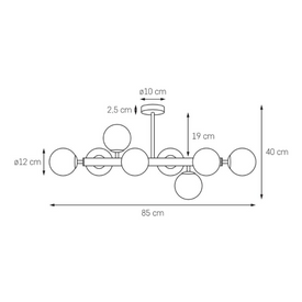 Lampa przysufitowa CUMULUS 3 złota KASPA