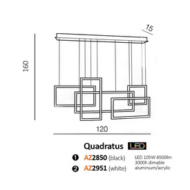 LAMPA WISZĄCA QUADRATUS Azzardo