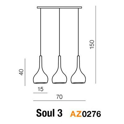 LAMPA WISZĄCA SOUL 3 BLACK AZ0276  AZZARDO