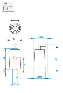 PODSTAWA KINKIETU ŁAZIENKOWOWEGO LAGO 280 7058