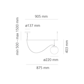 Lampa wisząca ze szkła dmuchanego NH S2 22 Artemide