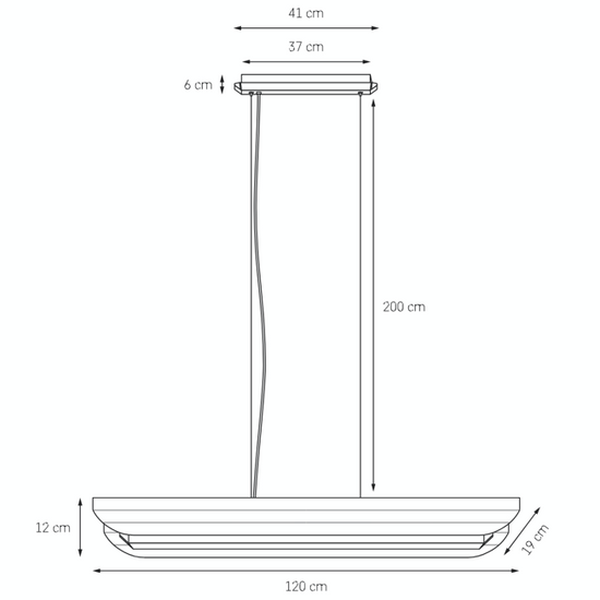 Lampa wisząca liniowa APOLIN 120 cm, biała KASPA
