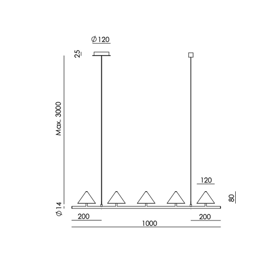 Lampa wisząca ANZA L starzone złoto C1336/5 Aromas