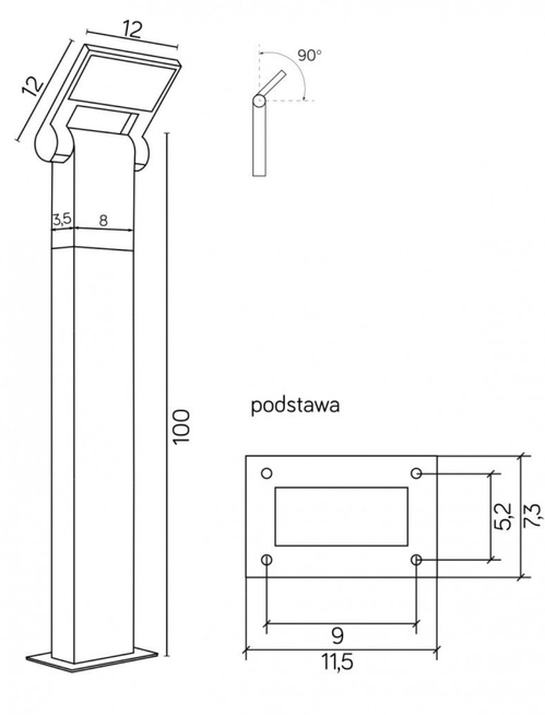 Słupek ogrodowy NEO 11702-1000 DG SU-MA