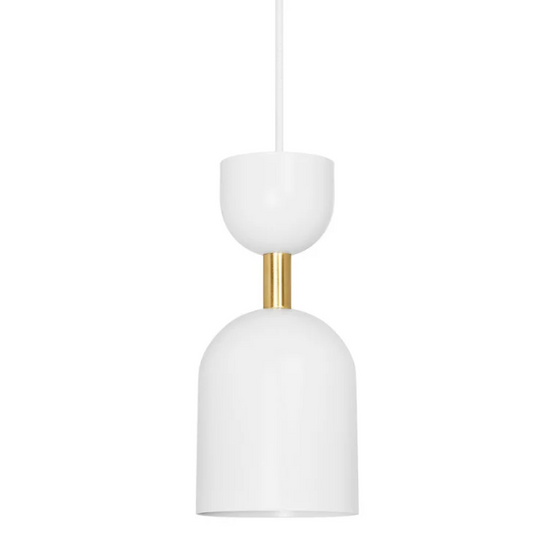 SUPURU lampa wisząca biała z mosiężną rurką UMMO