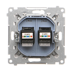 Gniazdo telefoniczne podwójne RJ12 Simon 55