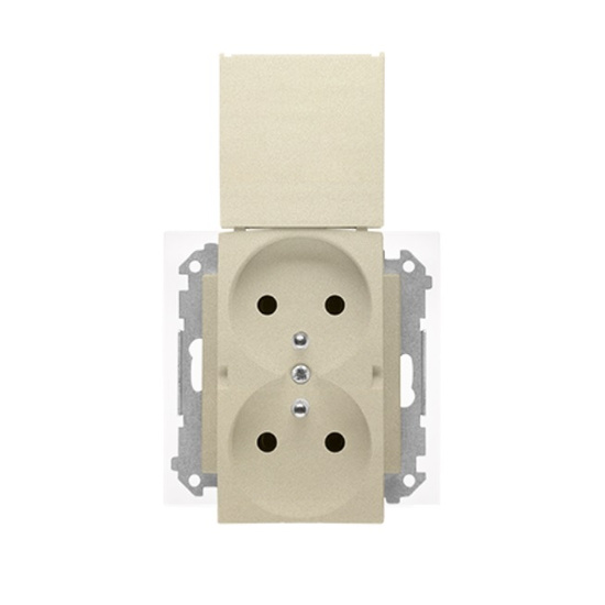 Gniazdo podwójne z klapką IP44 Simon 55 