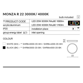 Oprawa natynkowa Monza 22 R Black Azzardo