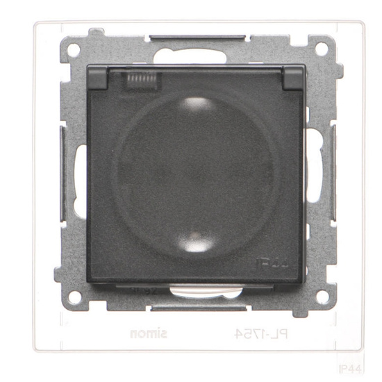 Gniazdo pojedyncze z klapą transparentną typu Schuko Simon 55