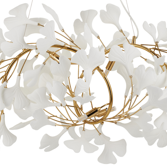 Lampa wisząca Botanika WAVE złoto - biała 125cm 