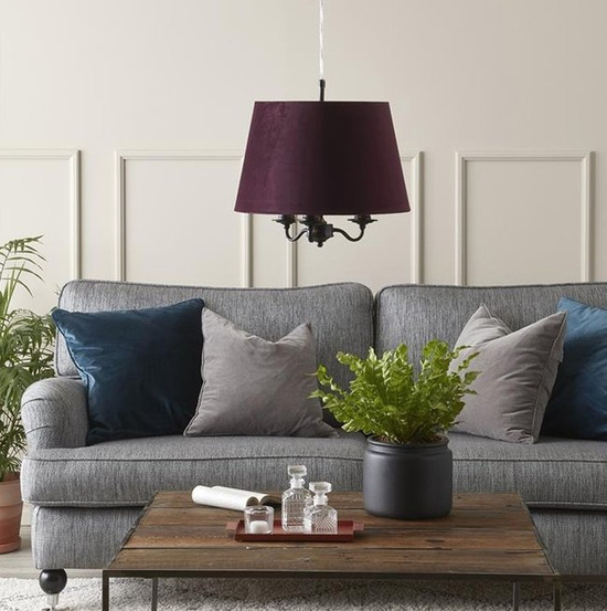 Lampa wisząca JAMIE 3L fioletowa 107532