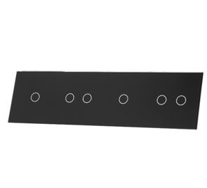 Sześcioprzyciskowy poczwórny czarny panel szklany 701212-62 LIVOLO