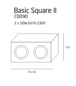 Reflektor, spot, oprawa natynkowa Basic Square C0088 MAXlight