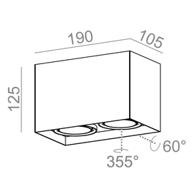 Plafon SQUARES next 50x2 LED 3000K DALI 36° AQform