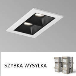 RAFTER points 8 LED trim M930 50° wpuszczany biały + optyka: czarny AQFORM 