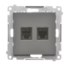 Gniazdo telefoniczne podwójne RJ12 Simon 55