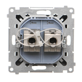 Gniazdo komputerowe podwójne ekranowane RJ45 kat. 6 Simon 55