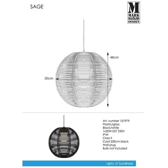 Lampa wisząca na taras lub balkon SAGE Markslojd