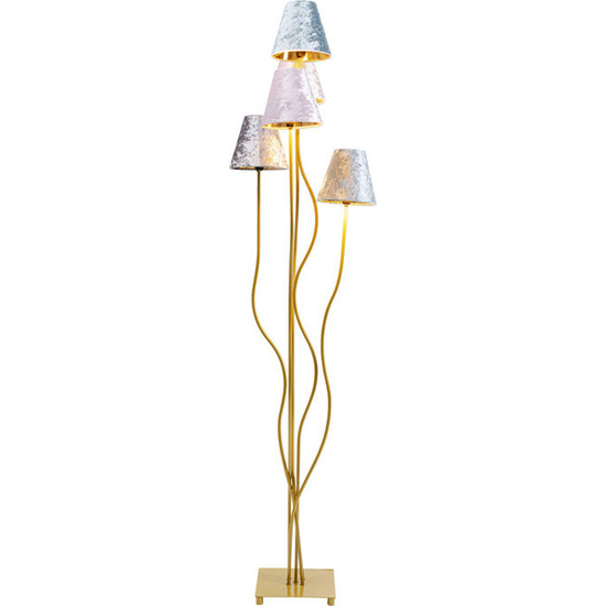 Złota lampa podłogowa FLEXIBLE VELVET  Kare Design
