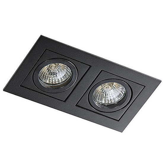 Czarny podwójny wpust sufitowy PACO 2 Azzardo