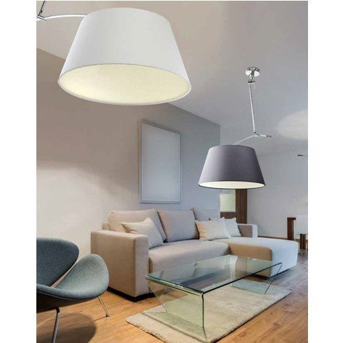 Lampa wisząca na długim wysięgniku Barcelona biały - chrom 