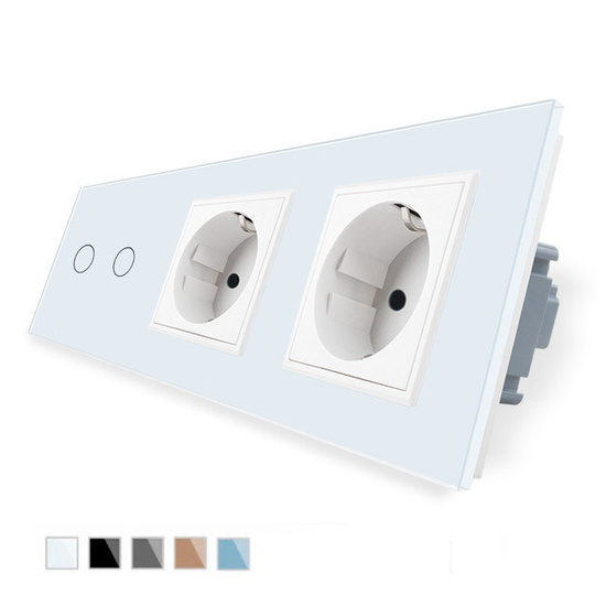 ZESTAW LIVOLO dwuprzyciskowy włącznik dotykowy + dwa gniazda
