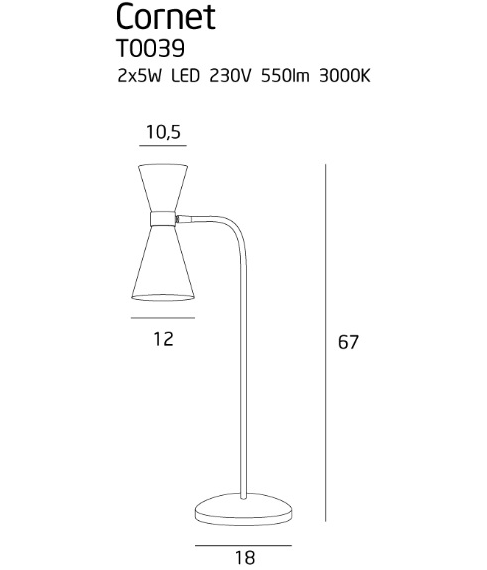 LAMPA BIURKOWA CORNET T0039 MAXLIGHT