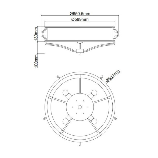Plafon Stesso PL Gold / Nero M styl NOWOJORSKI