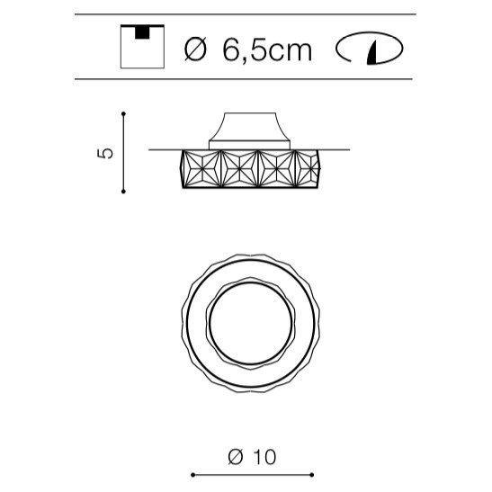 Wpust z kryształkami Ester 1 złoty Azzardo