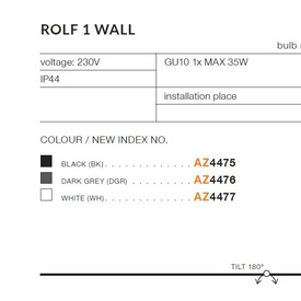 Kinkiet zewnętrzny ROLF WALL IP44 Azzardo AZ4475